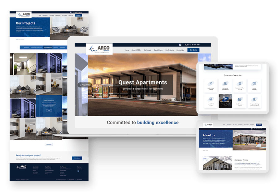 Skillbearit created the website for construction company ARCO to present their services